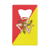 シチリアのステンレス鋼ボトルオープナー国旗 クレジットカード栓抜き (裏面)