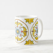 シチリアのタイル伝統的デザインとセラミックマグ コーヒーマグカップ (正面右)