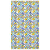 シチリアのタイル，レモン，マジョリカ テーブルクロス (正面)