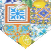 シチリアのタイル，レモン，マジョリカ テーブルクロス (アングル)