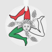 シチリアのトリナクリア メドゥーサ エンブレム イタリアンテーマ オーナメント (裏面)