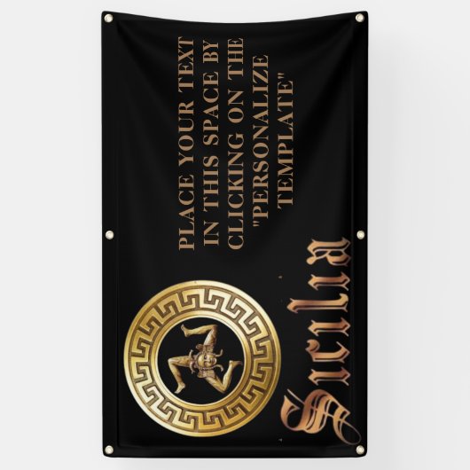 シチリアのパーソナライズ可能な商用バナー記号 横断幕 (縦)