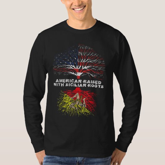 シチリアのルーツで育ったアメリカ人 Tシャツ (正面)