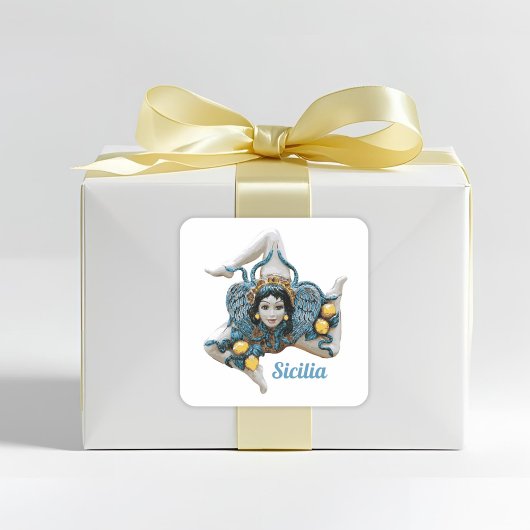 シチリアの三つ足紋章 - シチリアへの愛 スクエアシール