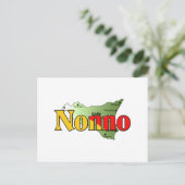 シチリアの地図とノンノ ポストカード (スタンド正面)