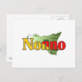 シチリアの地図とノンノ ポストカード (正面/裏面)