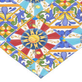 シチリアの太陽、マジョリカ、レモン、 ショートテーブルランナー (コーナー)