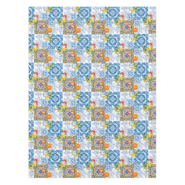 シチリアの太陽、レモン、マジョリカ、 テーブルクロス