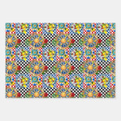 シチリアの太陽、半月、レモン、地中海のタイル、 ラッピングペーパーシート (正面3)