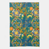 シチリアの太陽、半月、夏、マジョリカ、レモンアート、 キッチンタオル (縦)