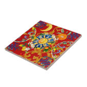 シチリアの太陽、半月、夏、マジョリカ、レモンアート、 タイル (側面)