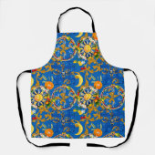 シチリアの太陽、半月、夏、マジョリカ、レモン、 エプロン (正面)
