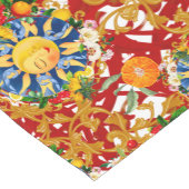 シチリアの太陽、半月、夏、マジョリカ、レモン、 ショートテーブルランナー (コーナー)