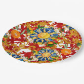 シチリアの太陽、半月、夏、マジョリカ、レモン、 ペーパープレート (アングル)