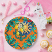 シチリアの太陽，夏，レモン，モザイク，青， ペーパープレート (パーティー)