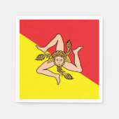 シチリアの旗と愛国的な紙のナプキン スタンダードカクテルナプキン (正面)