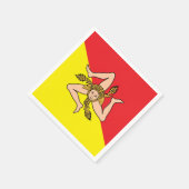 シチリアの旗と愛国的な紙のナプキン スタンダードカクテルナプキン (角)