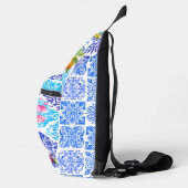シチリアの柑橘類フローラ地中海のアズレホのタイル スリングバッグ (右)