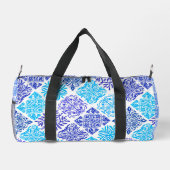 シチリアの柑橘類フローラ地中海のアズレホのタイル ダッフルバッグ (裏面)