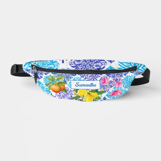 シチリアの柑橘類フローラ地中海のアズレホのタイル ファニーパック (正面)