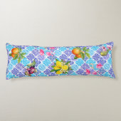 シチリアの柑橘類フローラ地中海のアズレホのタイル ボディピロー (裏面)