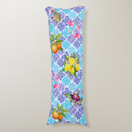 シチリアの柑橘類フローラ地中海のアズレホのタイル ボディピロー