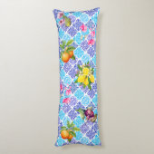 シチリアの柑橘類フローラ地中海のアズレホのタイル ボディピロー (裏面 (縦))