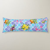 シチリアの柑橘類フローラ地中海のアズレホのタイル ボディピロー (正面)