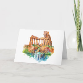 シチリアの水の色 – 古代遺跡Notecard ノートカード
