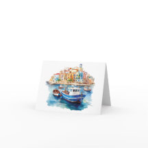 シチリアの水色 – ボートノートカード