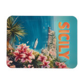 シチリアの花ヴィンテージ マグネット (横)