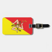 シチリアの荷物タグ、愛国的なシチリア国旗 ラゲッジタグ (正面横)