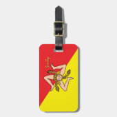 シチリアの荷物タグ、愛国的なシチリア国旗 ラゲッジタグ (正面縦)