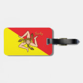 シチリアの荷物タグ、愛国的なシチリア国旗 ラゲッジタグ (裏面横)