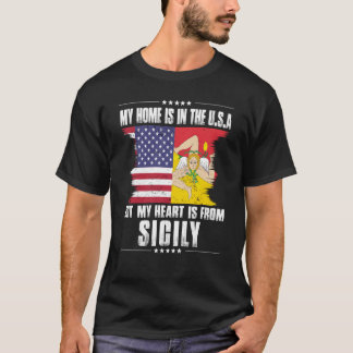 シチリアアメリカンパトリオットオ誇りを持ったンダウンハートU Tシャツ