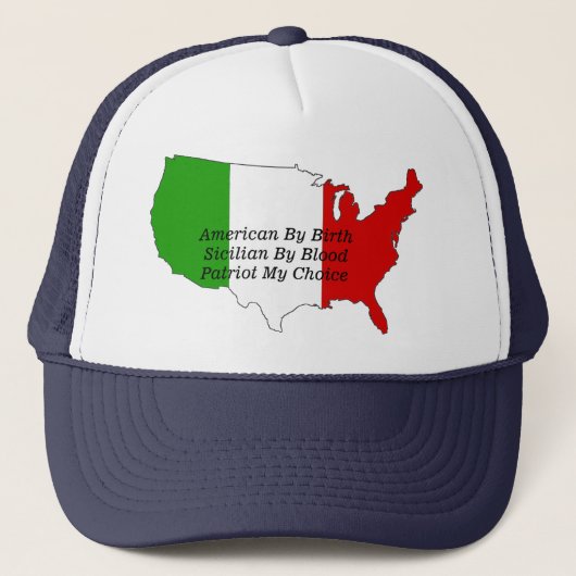 シチリアイタリアンアメリカの地図 キャップ (正面)