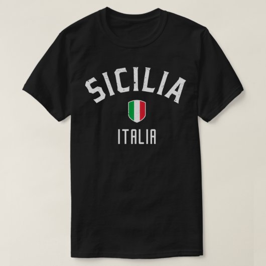 シチリアイタリアンイタリア国旗 Tシャツ (デザイン正面)
