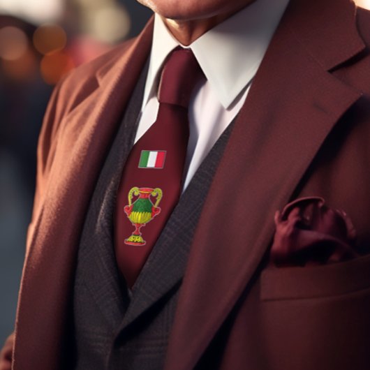 シチリアイタリアンカードACE of Cups Burgundy ネクタイ