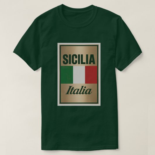 シチリアイタリア緑Tシャツ Tシャツ (デザイン正面)