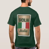 シチリアイタリア緑Tシャツ Tシャツ (裏面)
