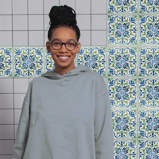 シチリアガーデンウォーターカラーブルーグリーン タイル