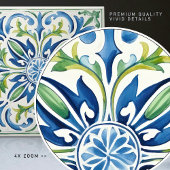 シチリアガーデンウォーターカラーブルーグリーン タイル