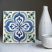 シチリアガーデンウォーターカラーブルーグリーン タイル