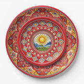 シチリアグリーンメラミン紙プレート ペーパープレート (正面)