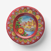 シチリアグリーンメラミン紙プレート ペーパーボウル (正面)