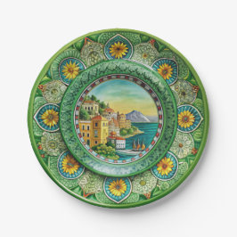 シチリアグリーン：メラミン紙プレート ペーパープレート