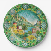 シチリアグリーン：メラミン紙プレート ペーパープレート (正面)