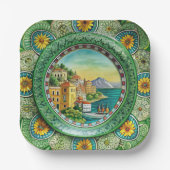 シチリアグリーン：メラミン紙プレート ペーパープレート (正面)