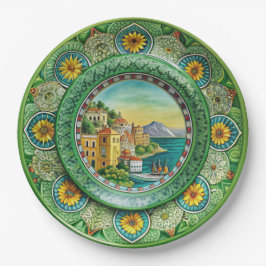 シチリアグリーン：メラミン紙プレート ペーパープレート