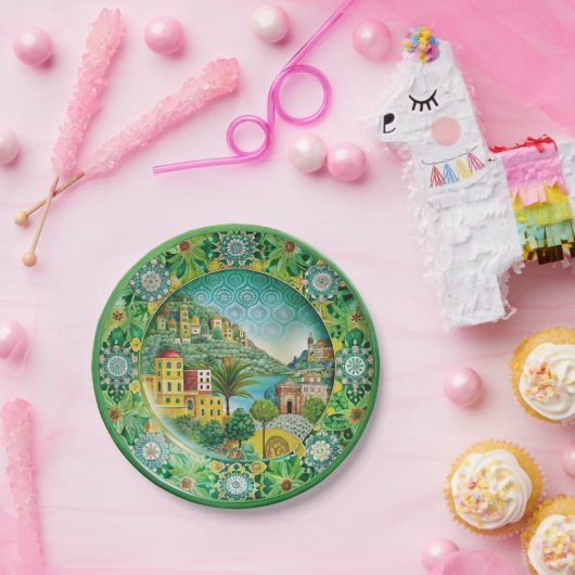 シチリアグリーン:メラミン紙プレート ペーパープレート (パーティー)